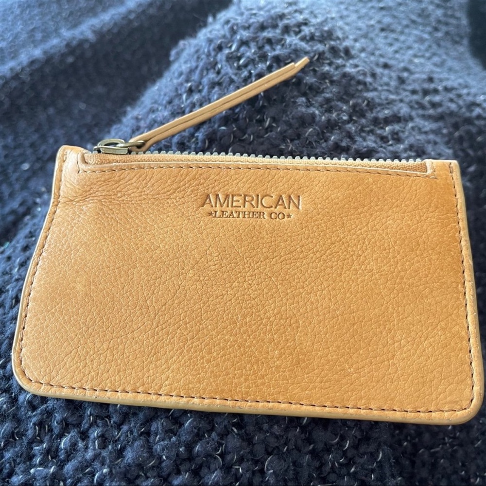 American Leather Co. Tan Leather Wallet card  Purse